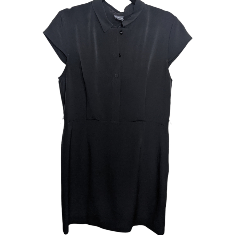 Covington Women's Silky Black Short Sleeve Dress L 🖤